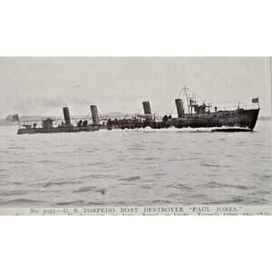 Navy Ship Postcard Torpedo Boat Destroyer Paul Jones US Warship Naval Ser 5035